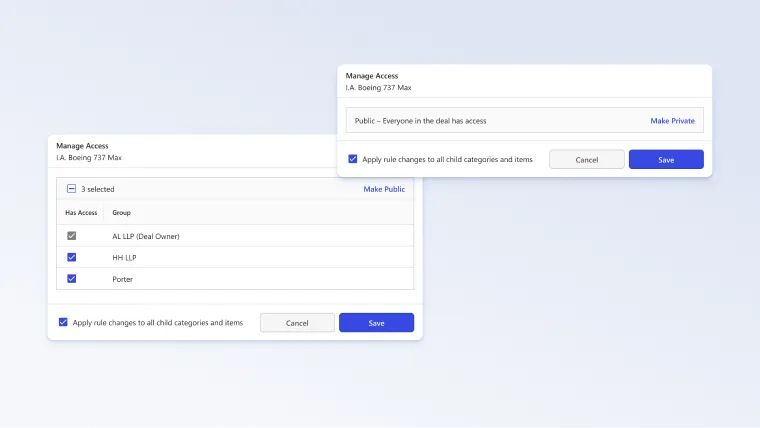 Access control feature in iManage Closing Folders