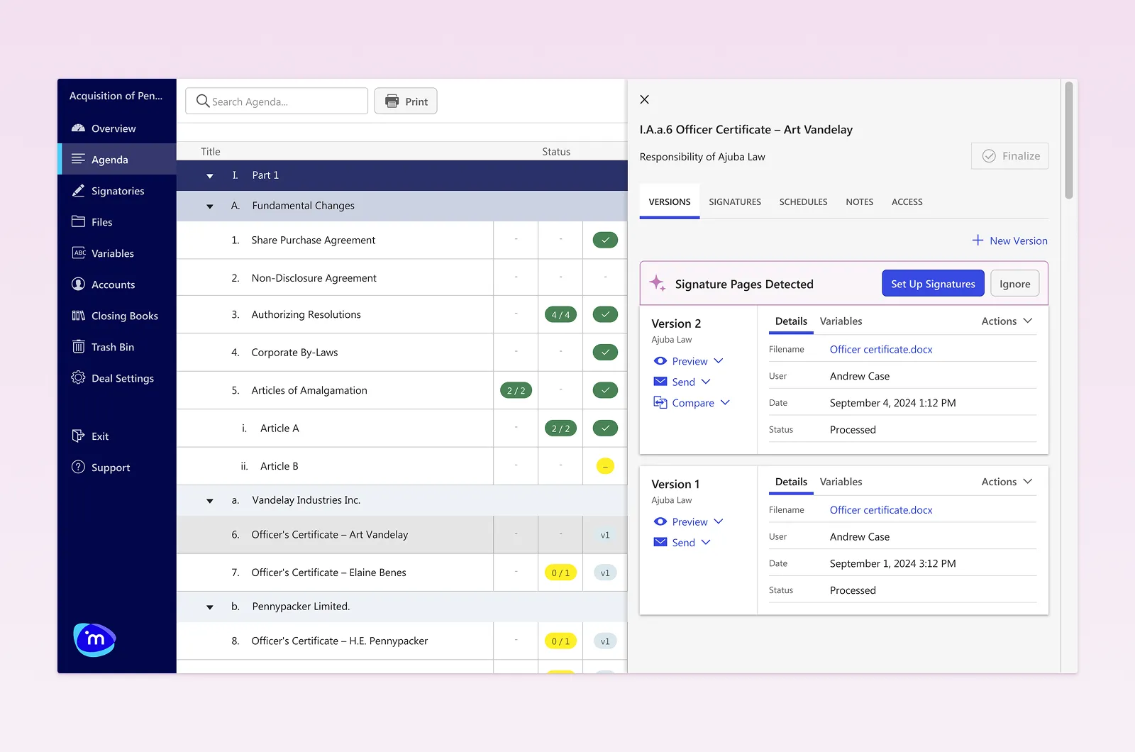 AI signature detection focus pane