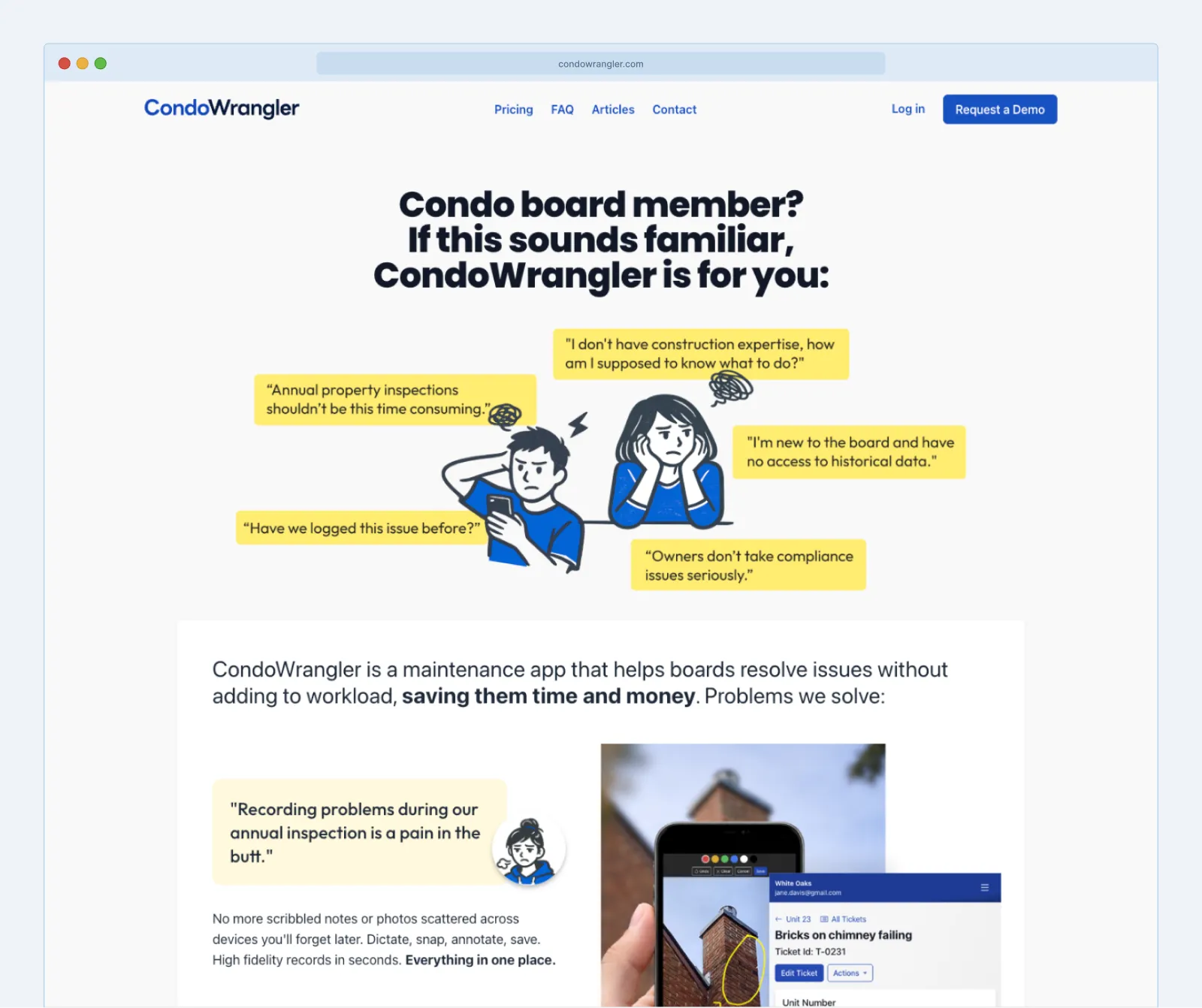 CondoWrangler home screen