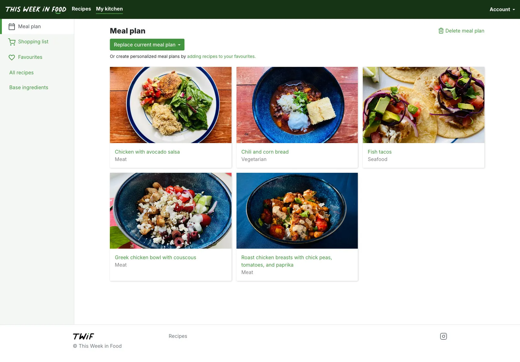Twif - meal plan